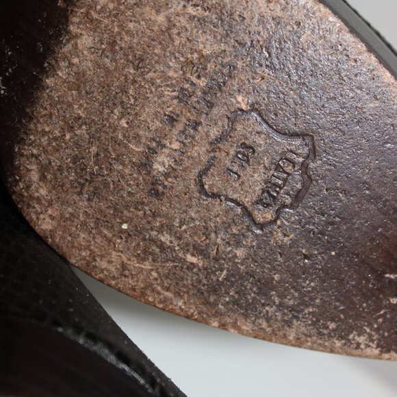 Stuart Weitzman Black Snake Embossed Reptile High Heel Ankle Booties Size 9M - Picture 10 of 12